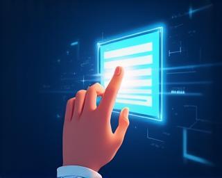 Illustration of a hand filling out a digital form on a screen