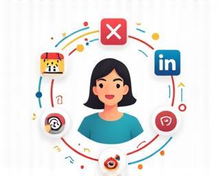 Illustration of various social media icons surrounding a person's profile icon