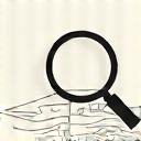 Illustration of a magnifying glass over a map, representing detailed research